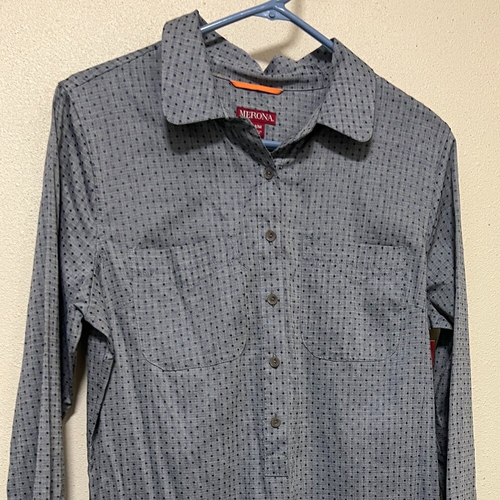 Gray print Merona shirt dress, size:  M, NWT